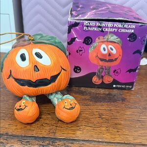 Vintage Orange Pumpkin Creepy Chimer